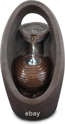 Caractéristique d'eau ovale en cascade avec lumières LED parfaite pour la sérénité du jardin