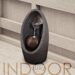 Caractéristique d'eau ovale en cascade avec lumières LED parfaite pour la sérénité du jardin