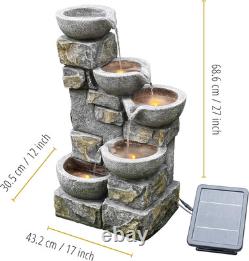 Caractéristique d'eau solaire Teamson Home Garden & Outdoor avec lumières, Cascadin