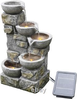 Caractéristique d'eau solaire Teamson Home Garden & Outdoor avec lumières, Cascadin