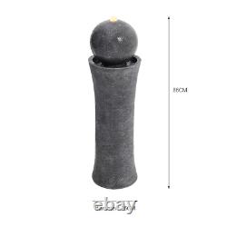 Caractéristique de Fontaine d'Eau en Polyresine Intérieur-Extérieur avec Lumières LED et Statue de Jardin en Boule