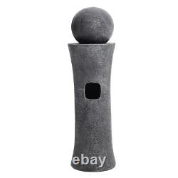 Caractéristique de Fontaine d'Eau en Polyresine Intérieur-Extérieur avec Lumières LED et Statue de Jardin en Boule