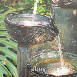Caractéristiques De L'eau Fontaine Cascading Jardin Lumières De Chute D'eau Bain D'oiseaux En Céramique