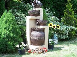 Caractéristiques De L'eau Fontaine Galice Pots, Haute 118cm, Jardin, Extérieur Led
