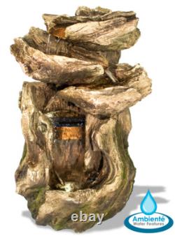 Caractéristiques d'eau en cascade de jardin avec lumières, fontaine à 3 niveaux Cherokee Falls, ambiance 56 cm