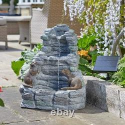 Caractéristiques de Fontaine Solaire pour Jardin Décor Extérieur Grand Bac à Oiseaux Loutre 54cm