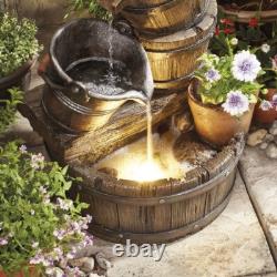 Caractéristiques de Fontaine de Jardin en Baril de Sérénité avec Cascades et Jardinière Ornementale