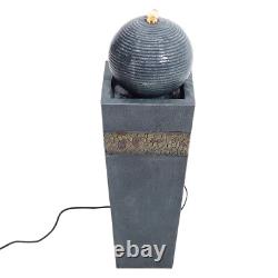 Caractéristiques de fontaine à eau sphérique en LED pour patio de jardin extérieur avec pompe
