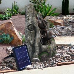 Caractéristiques de jardin à énergie solaire, fontaine avec lumière LED, cascade extérieure pour le paysage