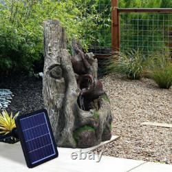 Caractéristiques de jardin à énergie solaire, fontaine avec lumière LED, cascade extérieure pour le paysage