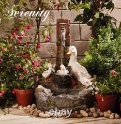 Caractéristiques de jardin avec cascade de bassin à canard Serenity, ornement autonome de 60 cm, NOUVEAU