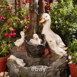Caractéristiques de jardin avec cascade de bassin à canard Serenity, ornement autonome de 60 cm, NOUVEAU