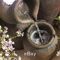 Cascading Pots Water Feature Fontaine Ornement De Jardin 62cm Par Serenity