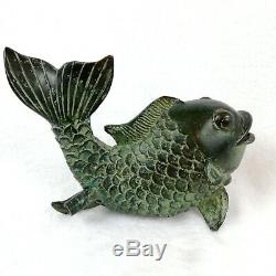 Cast Main Koi Fish Jardin Sculpture Statue En Bronze Fontaine D'eau En Métal Spitter