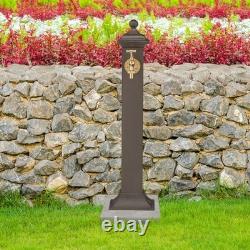 Colonne d'eau debout fontaine vintage jardin ornementale terrasse droite brune