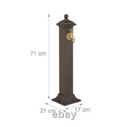 Colonne d'eau debout fontaine vintage jardin ornementale terrasse droite brune