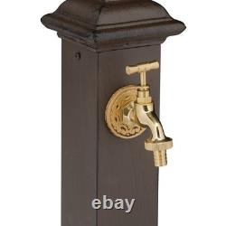 Colonne d'eau debout fontaine vintage jardin ornementale terrasse droite brune