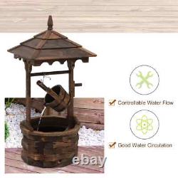 Conception de Baril de Fontaine d'Eau Souhaitant avec Pompe pour Cascade en Bois Carbonisé