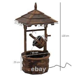 Conception de Baril de Fontaine d'Eau Souhaitant avec Pompe pour Cascade en Bois Carbonisé