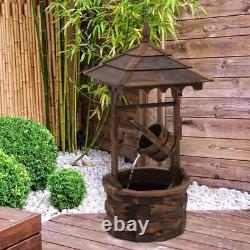 Conception de Baril de Fontaine d'Eau Souhaitant avec Pompe pour Cascade en Bois Carbonisé