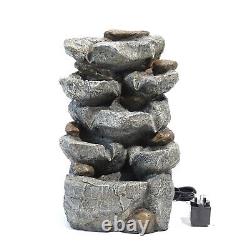 Électrique Rockfall Waterfall Feature Jardin Cascading Fontaine Led Indoor Outdoor