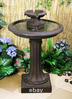 Fontaine Antique pour Oiseaux de Jardin Maleda en Extérieur pour Patio et Bain d'Oiseaux