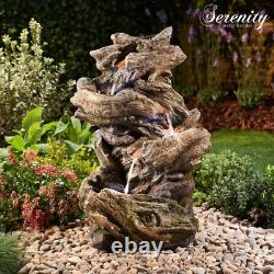Fontaine Autonome avec Effet Bois Serenity, LED, 77 cm, NOUVEAU