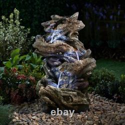 Fontaine Autonome avec Effet Bois Serenity, LED, 77 cm, NOUVEAU