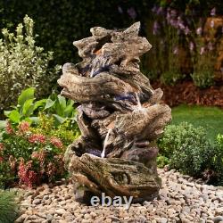 Fontaine Autonome avec Effet Bois Serenity, LED, 77 cm, NOUVEAU