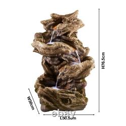 Fontaine Autonome avec Effet Bois Serenity, LED, 77 cm, NOUVEAU