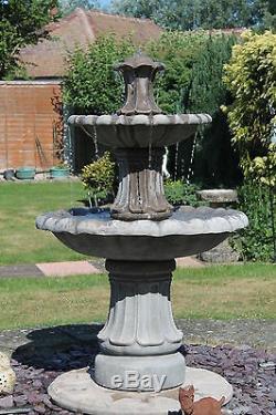 Fontaine D'eau Extérieure En Pierre Avec Pompe Solaire Ornamente