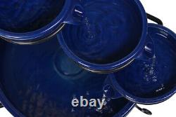 Fontaine De Caractéristique D'eau En Céramique Solaire Avec Batterie De Secours Et Leds Solaray Blue