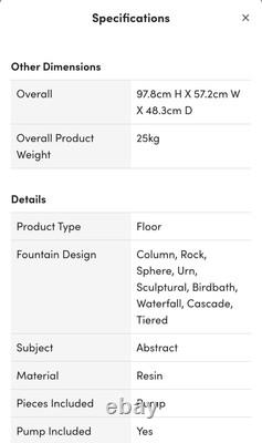 Fontaine Facile Edenbourgh Colorado Falls avec Éclairage et Eau Cascadante