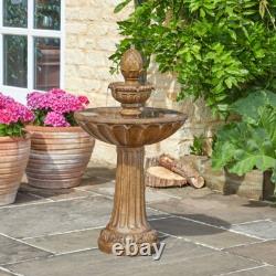 Fontaine Queensbury à énergie solaire 3 niveaux pour jardin extérieur avec cascade d'eau