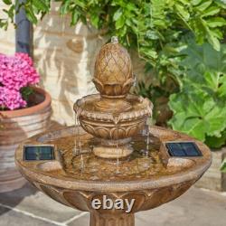 Fontaine Queensbury à énergie solaire 3 niveaux pour jardin extérieur avec cascade d'eau