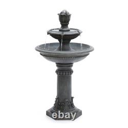Fontaine à Eau Autonome à 2 Niveaux Serenity en Résine Polyuréthane, 96 cm de Hauteur