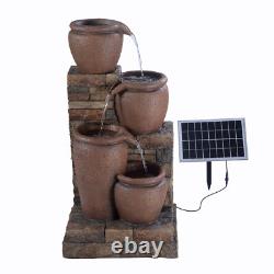 Fontaine à LED solaire extérieure avec fonction d'eau de jardin à 4 niveaux Teamson
