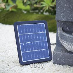 Fontaine à LED solaire pour jardin, avec cascades de bols, décor extérieur.