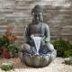 Fontaine à Eau Serenity Buddha Garden Avec Led, Autonome, 55 Cm, Bronze, Neuf
