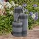 Fontaine à Eau à Trois Barils En Cascade, Caractéristique De Jardin Alimentée Par énergie Solaire