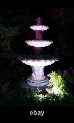 Fontaine à eau de Barcelone à 3 niveaux, élément d'eau en pierre, ornement de jardin à 3 niveaux