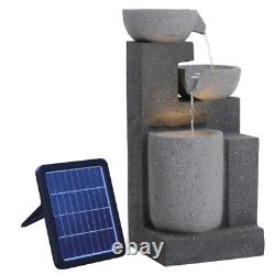 Fontaine à eau de jardin avec lumières LED, statues intérieures et extérieures, solaire, Royaume-Uni