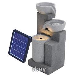 Fontaine à eau de jardin avec lumières LED, statues intérieures et extérieures, solaire, Royaume-Uni