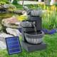 Fontaine à Eau De Jardin Solaire Avec Lumière Led, Cascade En Pierre, Chute D'eau Extérieure