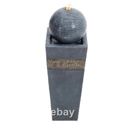Fontaine à eau électrique avec sphère lumineuse LED pour décoration de jardin et terrasse