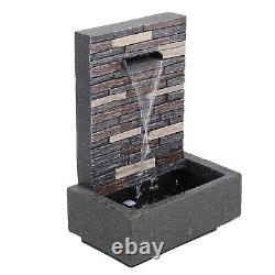 Fontaine à eau en ardoise de 70 cm avec cascade, pompe électrique pour jardin intérieur/extérieur