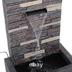 Fontaine à eau en ardoise de 70 cm avec cascade, pompe électrique pour jardin intérieur/extérieur