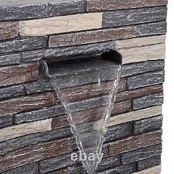 Fontaine à eau en ardoise de 70 cm avec cascade, pompe électrique pour jardin intérieur/extérieur