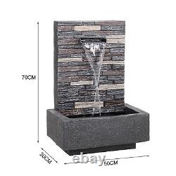 Fontaine à eau en ardoise de 70 cm avec cascade, pompe électrique pour jardin intérieur/extérieur