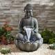 Fontaine à Eau En Bronze Led Autoportante De 55 Cm - Jardin Bouddha Sérénité Nouveau